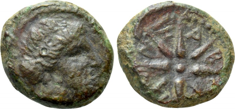 SICILY. Abakainon. Ae (circa 241-180 BC). 

Obv: Female head right, wearing sp...