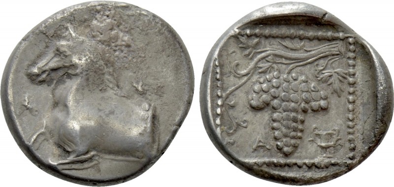 THRACE. Maroneia. Tetrobol (Circa 398-385 BC). 

Obv: MHT. 
Forepart of horse...