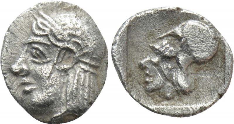 ASIA MINOR. Uncertain. Tetartemorion (Circa 5th century BC). 

Obv: Head of Ap...