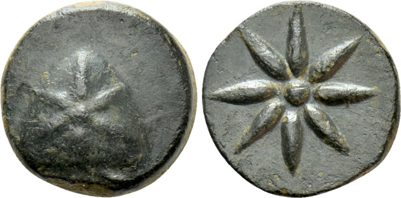 PONTOS. Uncertain. Ae (130-100 BC). 

Obv: Pilos decorated with six-pointed st...