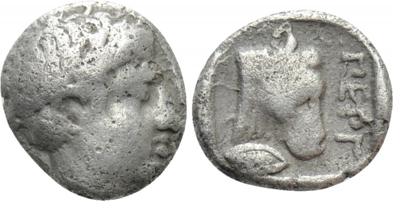 MYSIA. Pergamon. Obol (Circa 330-300 BC).

Obv: Laureate head of Apollo right....