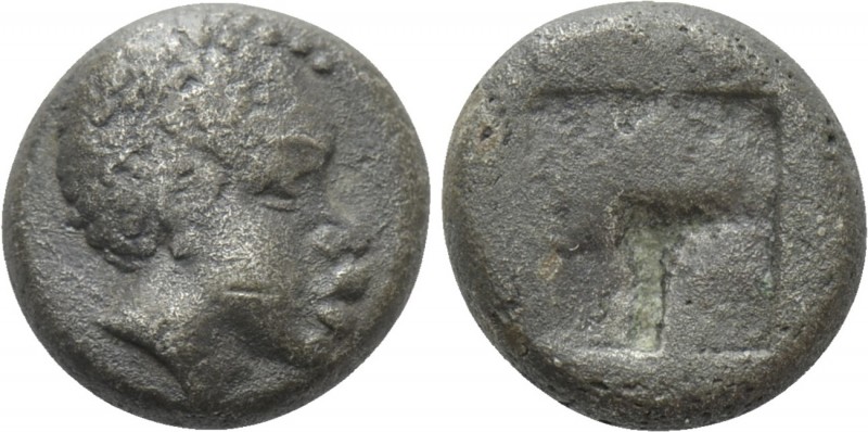 LESBOS. Uncertain. BI 1/12 Stater (Circa 500-450 BC). 

Obv: Head of African r...