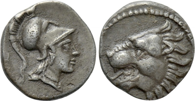 PAMPHYLIA. Side. Obol (3rd-2nd centuries BC). 

Obv: Helmeted head of Athena r...