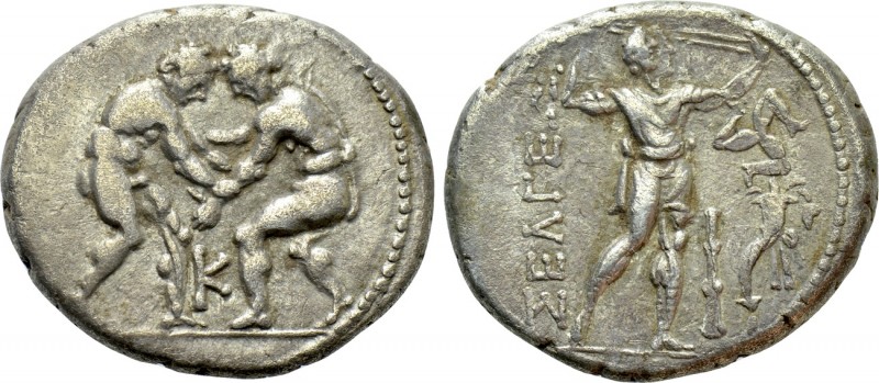 PISIDIA. Selge. Stater (Circa 325-250 BC). 

Obv: Two wrestlers grappling; K b...
