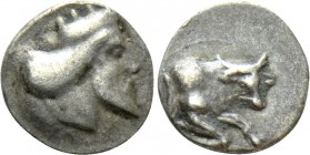 ACHAEMENID EMPIRE. Time of Artaxerxes II to Darios III (4th century BC). Tetartemorion. Uncertain mint in Ionia or Caria