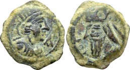 KINGS OF PARTHIA. Vologases IV (Circa 147-191). Ae Dichalkon. Seleukeia. Dated Seleukid Era 476 (164/5).