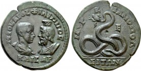 MOESIA INFERIOR. Marcianopolis. Philip II, with Serapis (Caesar, 244-247). Ae Pentassarion