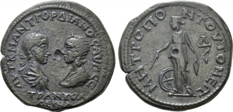 MOESIA INFERIOR. Tomis. Gordian III with Tranquillina (238-244). Ae. 

Obv: AV...