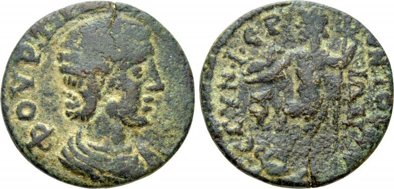 AEOLIS. Cyme. Tranquillina (Augusta, 241-244). Ae. Aur. Sympheron II, strategos ...