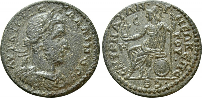 IONIA. Smyrna. Gallienus (253-268). Ae. Marcus Aurelius Sextus, magistrate. 

...