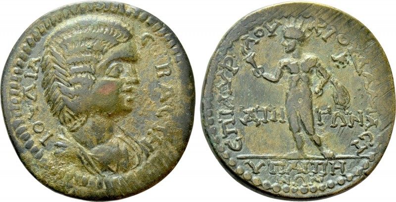LYDIA. Hypaepa. Julia Domna (Augusta, 193-217). Ae. Aur(elioi) Loukios und Damas...