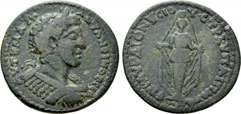 LYDIA. Hypaepa. Elagabalus (218-222). Ae. Aurelius Dionysios, strategos. 

Obv...