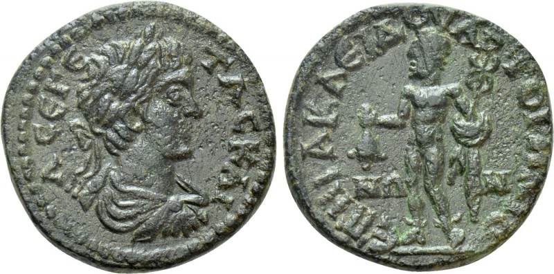 LYDIA. Maeonia. Geta (Caesar, 198-209). Ae. Herakleidos, third archon. 

Obv: ...