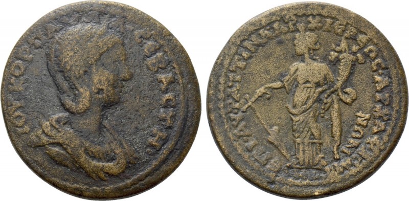 LYDIA. Saitta. Julia Paula (Augusta, 219-220). Ae. Aurelius Attinas, magistrate....