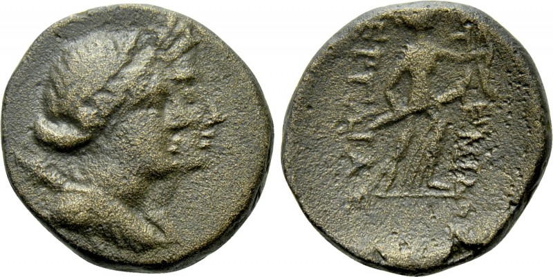 PAMPHYLIA. Perge. Pseudo-autonomous (200-100 BC). Ae. 

Obv: Jugate heads of A...