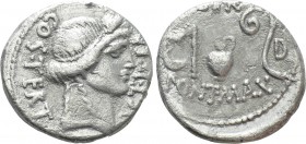JULIUS CAESAR. Denarius (47-46 BC). Uncertain mint in North Africa, possibly Utica
