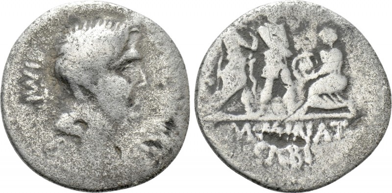 CNAEUS POMPEY II. Denarius (46-45 BC). Corduba; M. Minatius Sabinus, proquaestor...