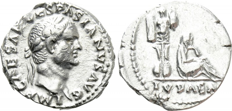 VESPASIAN (69-79). Denarius. Rome. "Judaea Capta" issue.

Obv: IMP CAESAR VESP...