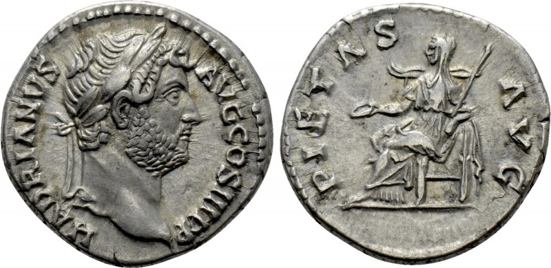 HADRIAN (117-138). Denarius. Rome. 

Obv: HADRIANVS AVG COS III P P. 
Laureat...