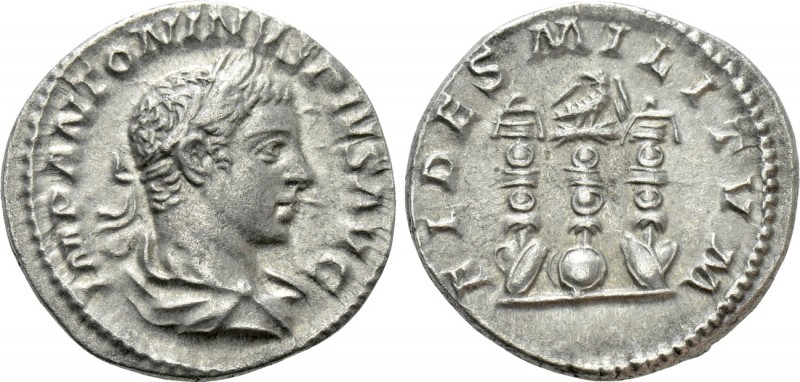 ELAGABALUS (218-222). Denarius. Rome. 

Obv: IMP ANTONINVS PIVS AVG. 
Laureat...