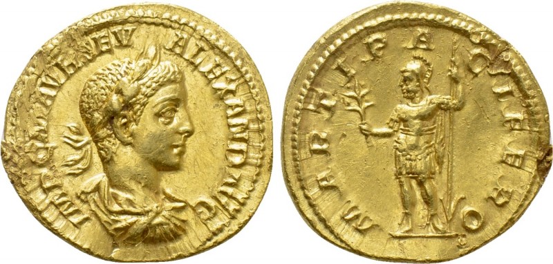 SEVERUS ALEXANDER (222-235). GOLD Aureus. Rome. 

Obv: IMP C M AVR SEV ALEXAND...