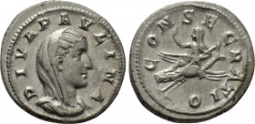 DIVA PAULINA (Died before 235). Denarius. Rome. Struck under Maximinus Thrax