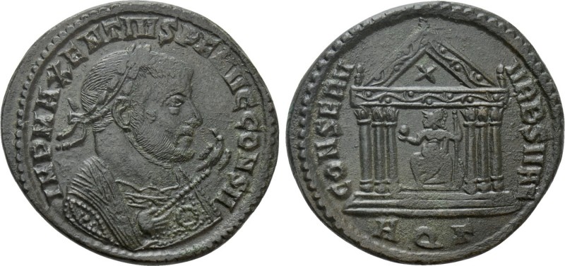 MAXENTIUS (307-312). Follis. Aquileia. 

Obv: IMP MAXENTIVS P F AVG CONS II. ...