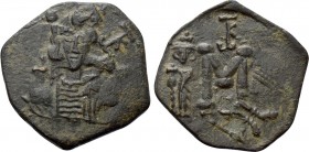 CONSTANTINE IV POGONATUS with HERACLIUS and TIBERIUS (668-685). Follis. Syracuse