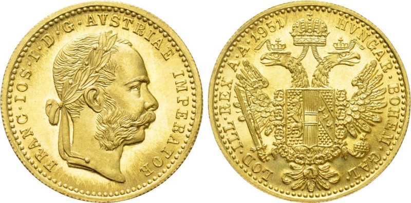 AUSTRIA. Franz Joseph I (1848-1916). GOLD Ducat (1951). Wien (Vienna). Restrike ...