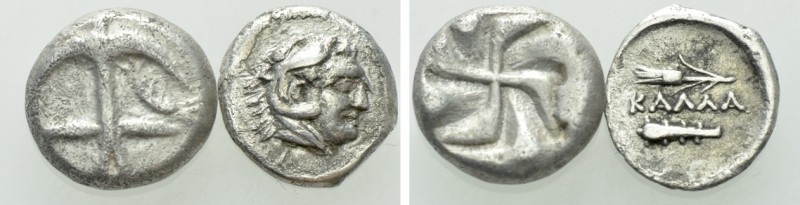 2 Coins of Apollonia Pontika and Kallatis. 

Obv: .
Rev: .

. 

Condition...