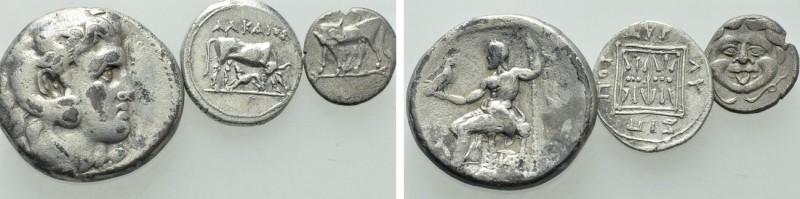 3 Greek Coins. 

Obv: .
Rev: .

. 

Condition: See picture.

Weight: g....