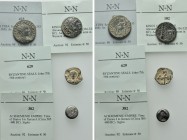 4 Ancient Coins; Kings of Macedon, Achaemid Empire, Lydia and Byzantine Seal