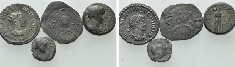 4 Roman and Greek Coins. 

Obv: .
Rev: .

. 

Condition: See picture.

...