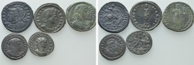 5 Roman Coins; All tooled