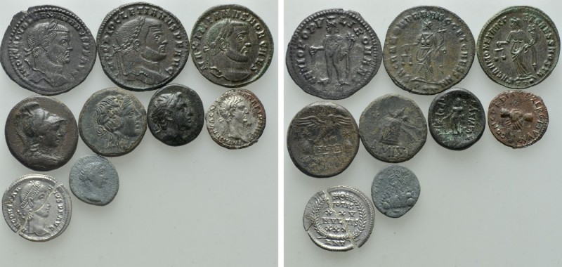 9 Greek and Roman Coins; Silqua Broken.

Obv: .
Rev: .

.

Condition: See...