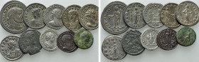 10 Roman Coins; Caracalla, Probus etc