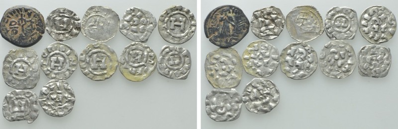 12 Medieval Coins; Crusaders and Early Islamic. 

Obv: .
Rev: .

. 

Cond...