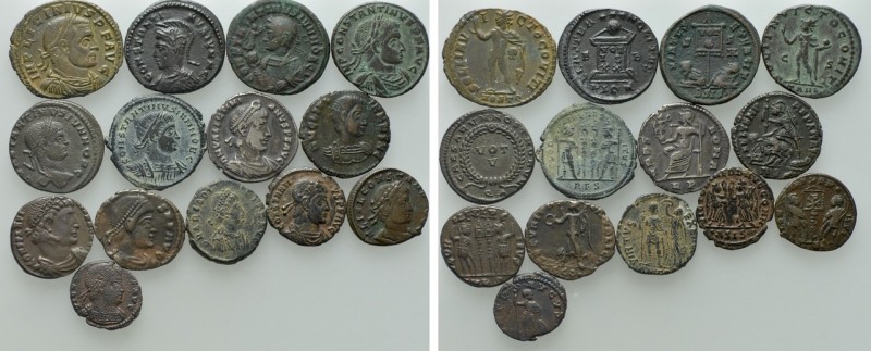 14 Late Roman Coin; Including one Siliqua of Valentinian.

Obv: .
Rev: .

....