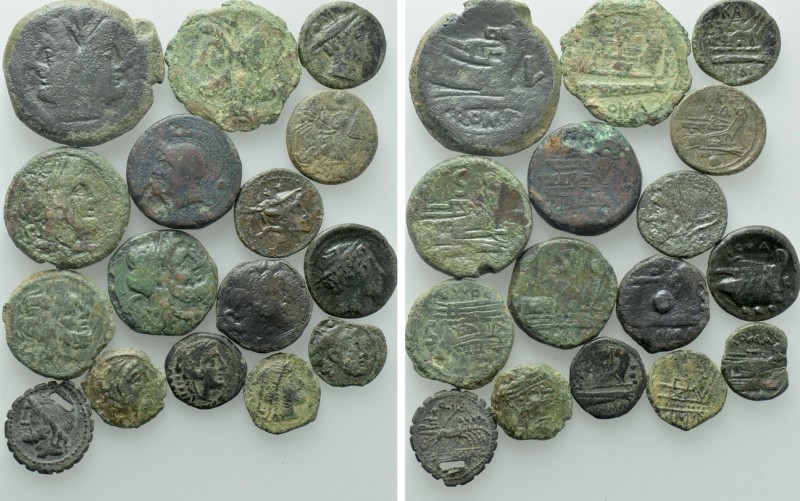 16 Roman Republican Coins. 

Obv: .
Rev: .

. 

Condition: See picture.
...