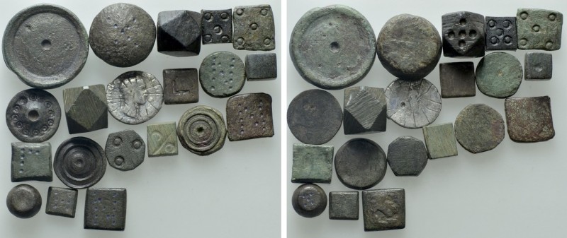 20 Ancient Weights. 

Obv: .
Rev: .

. 

Condition: See picture.

Weigh...