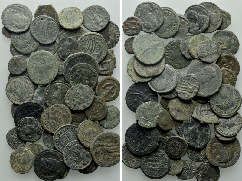 Circa 48 Roman and Byzantine Coins. 

Obv: .
Rev: .

. 

Condition: See p...