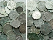 Circa 51 Silver World Coins (circa 440 gr. gross weigt); Russia, Lichtenstein etc
