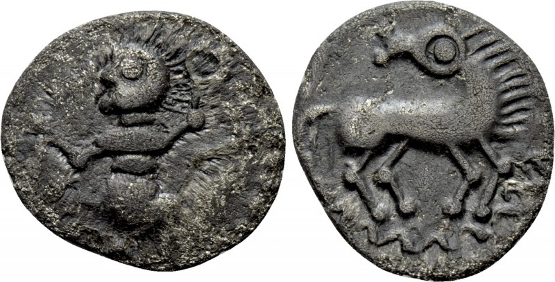 CENTRAL EUROPE. Ubii. West Germany. Quinar (60-45 BC). Anonymous. "Tanzendes Män...