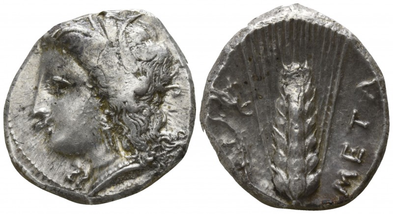 Lucania. Metapontion circa 330-290 BC.
Stater AR

20mm., 7,95g.

Head of De...