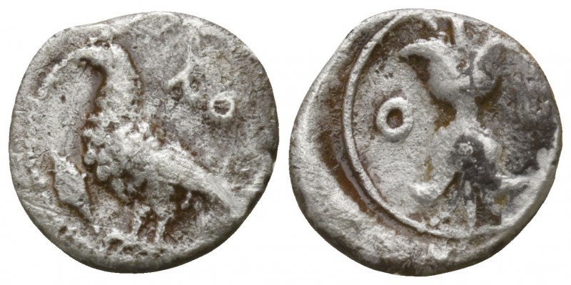 Bruttium. Lokroi Epizephyrioi circa 350 BC.
Diobol AR

10mm., 0,70g.

ΛΟ; e...