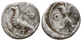 Bruttium. Lokroi Epizephyrioi circa 350 BC. Diobol AR
