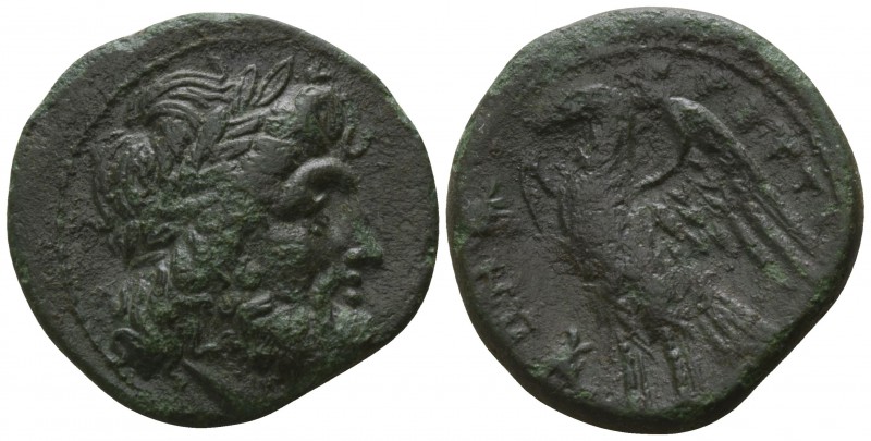 Bruttium. The Brettii circa 214-211 BC.
Bronze Æ

21mm., 5,86g.

Laureate h...