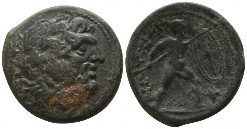 Bruttium. The Brettii circa 211-208 BC.
Unit Æ

22mm., 7,68g.

Laureate hea...