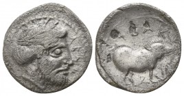 Sicily. Abakainon circa 420-400 BC. Litra AR