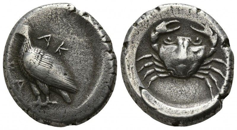 Sicily. Akragas circa 480-470 BC.
Didrachm AR

21mm., 8,72g.

Eagle standin...